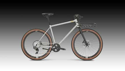 Urban Bike I Rose Hobo I Seitenansicht LTD Edition speckled white mit Frontrack