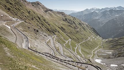 Beim Dreiländergiro am Stilfser Joch/Passo dello Stelvio