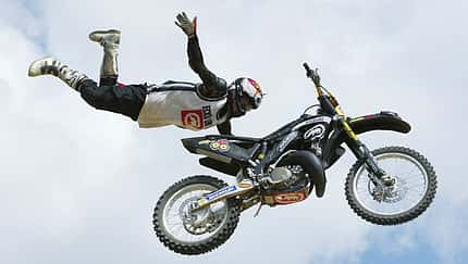 Mike Metzger Motorcycle Jump Over Fountain At Caesars Palace