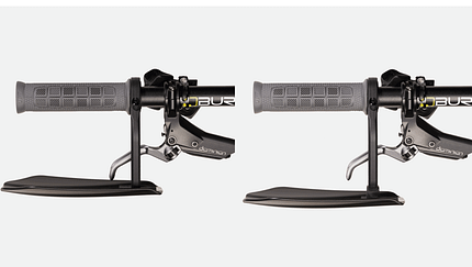 Das neue Crankbrothers-Guardian-Integrated-Handguard-Kit ist vertikal und horizontal verstellbar und mithilfe eines Spacers kann man sogar den Abstand zum Lenker verstellen.
