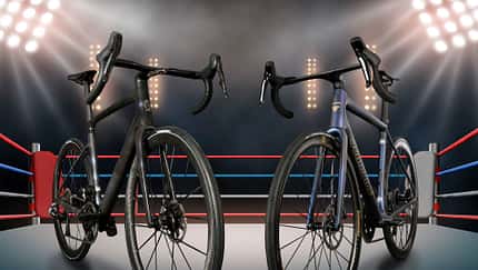 boxing ring with illumination by spotlights.