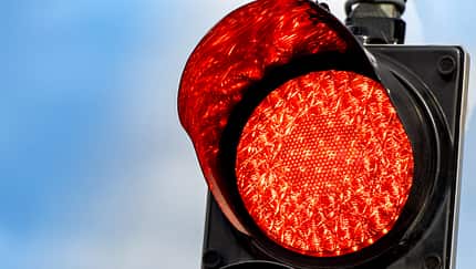 red light traffic stop closeup