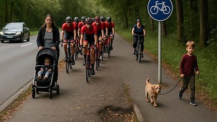 Petition Rennradtreff Augsburg, Rennradgruppe in Zweierreihe
