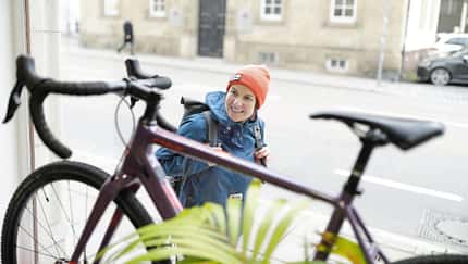 Schaufenster mit Rennrad Schaufenster mit Rennrad