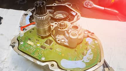Electric bicycle motor repair. Open the engine during service at an e-bike service center. Electric bicycle motor repair. Open the engine during service at an e-bike service center.