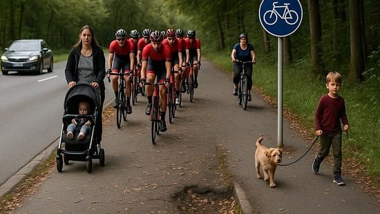 Petition Rennradtreff Augsburg, Rennradgruppe in Zweierreihe