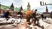 People cycling in Copenhagen