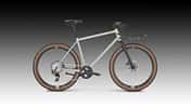 Urban Bike I Rose Hobo I Seitenansicht LTD Edition speckled white mit Frontrack