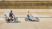 E-Lastenrad I Cannondale Cargobikes I Fahrbild mit Frontloader und Longtail