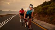 Female cyclist taking lead in sprint
