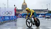 Grace Brown of Team Australia competes near the Hotel des Invalides, during the Women’s Individual Time Trial on day one of the Olympic Games Paris 2024 at Pont Alexandre III on July 27, 2024 in Paris, France. (Photo by Tim de Waele/Getty Images)