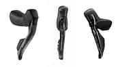 Die Hebel von Sram Red AXS, Campagnolo Super Record Wireless und Shimano Dura-Ace Di2