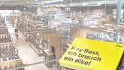 Linexo Werbe-Postkarte vor dem Draufblick auf die Fahrrad XXL Filiale Kaler