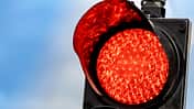 red light traffic stop closeup
