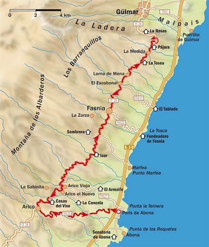 RB 0210 Teneriffa - Poris de Abona - Tour 2 - Karte RB 0210 Teneriffa - Poris de Abona - Tour 2 - Karte