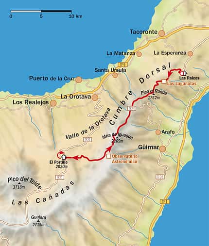 RB 0210 Teneriffa - La Esperanza - Tour 4 - Karte RB 0210 Teneriffa - La Esperanza - Tour 4 - Karte