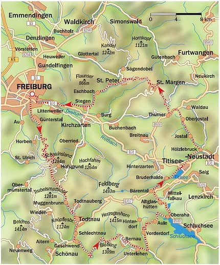 RB Südschwarzwald Tour 3 - Schauinsland - Karte RB Südschwarzwald Tour 3 - Schauinsland - Karte