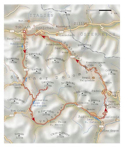RB Karte Sextner Dolomiten RB Karte Sextner Dolomiten