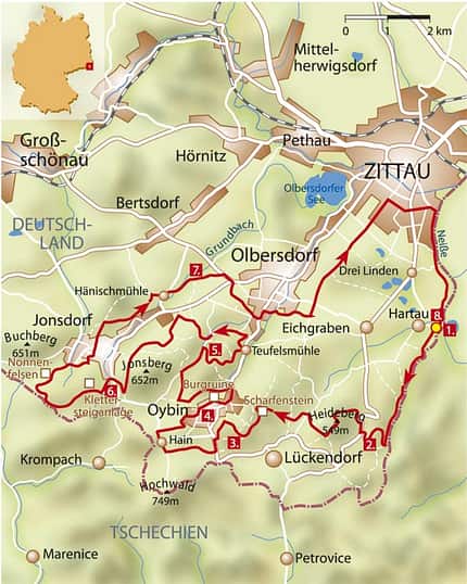 MB Karte Zittauer Gebirge Quer durchs Gebirge MB Karte Zittauer Gebirge Quer durchs Gebirge