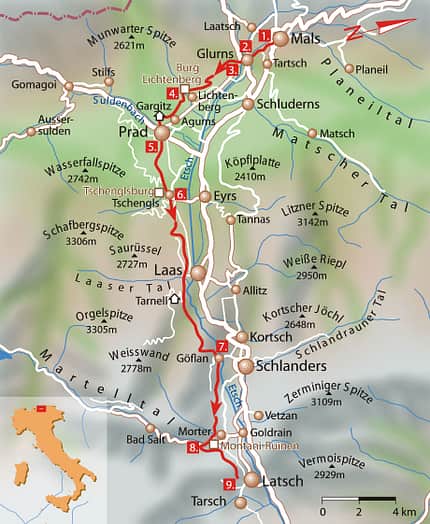 Vinschgauer Zugtrail Karte Vinschgauer Zugtrail Karte