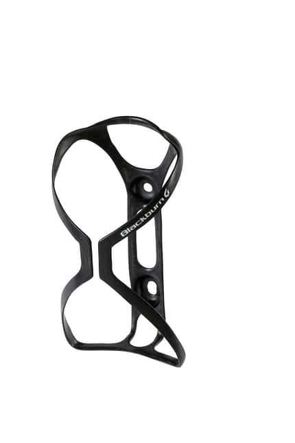 Fahrrad-Flaschenhalter aus Carbon der Marke Blackburn, freigestellt vor weißem Hintergrund.